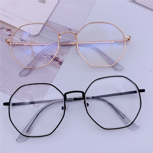 Vintage Anti Blue light Glasses Frame Round Lens Myopia Optical Mirror Simple Metal Women Men Transparent Eyewear Frames