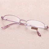 2021 Women Thin Frame Half Frame Metal Alloy Anti-fatigue Reading Glasses High Quality Purple Presbyopic Glasses +1.0 To +4.0