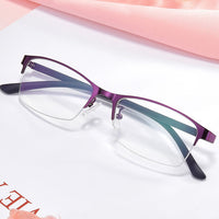 Half Frame Finished Myopia Glasses Men Women Short-sighted Eyewear -1.0-1.5-2.0 To -6.0 Anti-blue Light Prescription Glasses