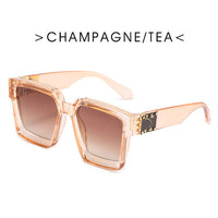 Fashion Trend Big Frame Sunglasses Green Marble Print Street Shooting Catwalk Solid Eye Sun Glasses for Women Eyewear