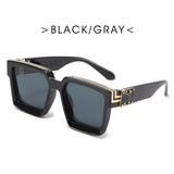 Fashion Trend Big Frame Sunglasses Green Marble Print Street Shooting Catwalk Solid Eye Sun Glasses for Women Eyewear