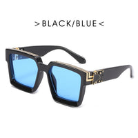 Fashion Trend Big Frame Sunglasses Green Marble Print Street Shooting Catwalk Solid Eye Sun Glasses for Women Eyewear