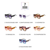 Fashion Square Carved Leg Sunglasses for Women Retro Pattern Gradient Shades UV400 Men Leopard Champagne Eye Glasses 2021