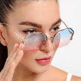 Women Sunglasses Rimless UV400 Brand Designer High Quality Gradient Sun Glasses Female oculos