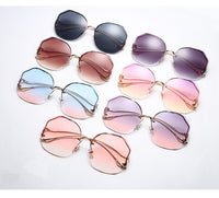 Women Sunglasses Rimless UV400 Brand Designer High Quality Gradient Sun Glasses Female oculos