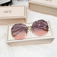 Women Sunglasses Rimless UV400 Brand Designer High Quality Gradient Sun Glasses Female oculos