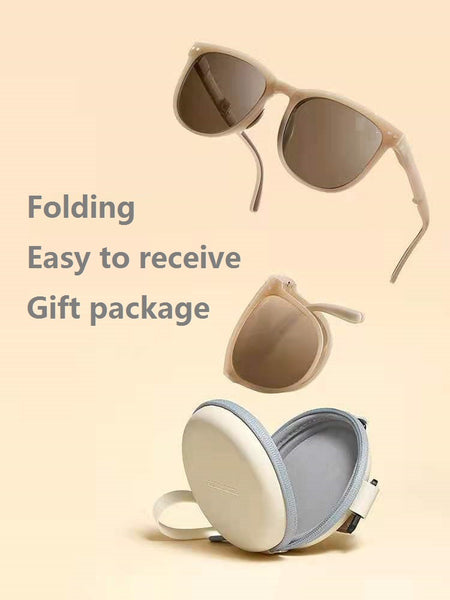 Folded sunglasses Light sunglasses New Women  Fashion Sunglasses Small Frame Round Driving Retro Outdoor Glasses UV400