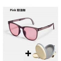 Folded sunglasses Light sunglasses New Women  Fashion Sunglasses Small Frame Round Driving Retro Outdoor Glasses UV400
