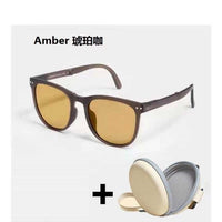 Folded sunglasses Light sunglasses New Women  Fashion Sunglasses Small Frame Round Driving Retro Outdoor Glasses UV400