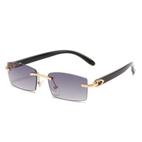 New Punk rimless Sunglasses Rimless Rectangle  Men Women Vintage Shades Driving Sun Glass Frameless Gradient Fashion