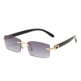 New Punk rimless Sunglasses Rimless Rectangle  Men Women Vintage Shades Driving Sun Glass Frameless Gradient Fashion