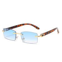 New Punk rimless Sunglasses Rimless Rectangle  Men Women Vintage Shades Driving Sun Glass Frameless Gradient Fashion