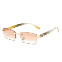 New Punk rimless Sunglasses Rimless Rectangle  Men Women Vintage Shades Driving Sun Glass Frameless Gradient Fashion