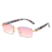 New Punk rimless Sunglasses Rimless Rectangle  Men Women Vintage Shades Driving Sun Glass Frameless Gradient Fashion