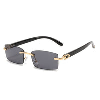 New Punk rimless Sunglasses Rimless Rectangle  Men Women Vintage Shades Driving Sun Glass Frameless Gradient Fashion