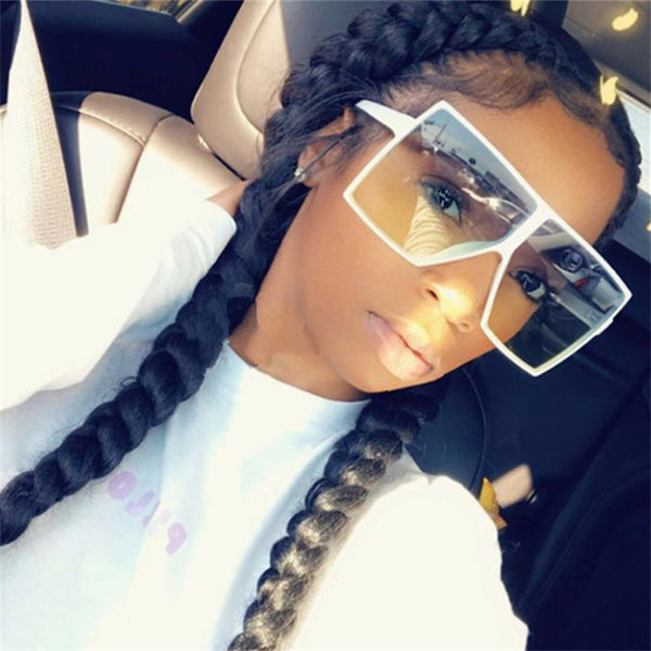 New Square Sunglasses Women Fashion Oversized Metal Frame Vintage Glasses Men Shades Retro Gradient Colors Oculos UV400