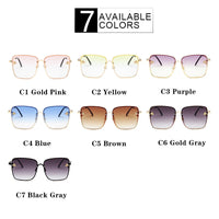 Luxury Square Bee Sunglasses Women Men Retro Brand designer Metal Frame Oversized Sun Glasses Female Grandient Shades Oculos