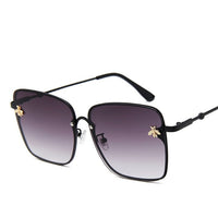 Luxury Square Bee Sunglasses Women Men Retro Brand designer Metal Frame Oversized Sun Glasses Female Grandient Shades Oculos