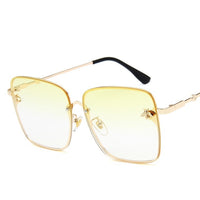 Luxury Square Bee Sunglasses Women Men Retro Brand designer Metal Frame Oversized Sun Glasses Female Grandient Shades Oculos