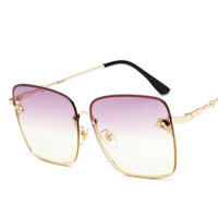 Luxury Square Bee Sunglasses Women Men Retro Brand designer Metal Frame Oversized Sun Glasses Female Grandient Shades Oculos