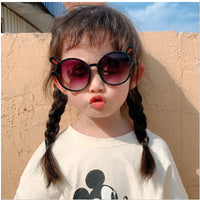 021 Children Cute Cartoon Flower Heart Sunglasses Kids Round Glasses Baby Fashion Colors Sunglasses Boys Girls Eyewear