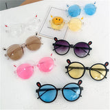 021 Children Cute Cartoon Flower Heart Sunglasses Kids Round Glasses Baby Fashion Colors Sunglasses Boys Girls Eyewear