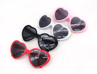 Love Heart Shape Sunglasses Women PC Frame Light Change Love Heart Lens Colorful Sun Glasses Female Red Pink Shades Eyewaer