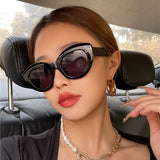 ins Hot Popular Fashion Cat Eye Women Sunglasses Retro Jelly Color Shades UV400 Eyewear Men Green Pink Purple Sun Glasses