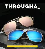 2021 Luxury Sunglasses For Men Women Brand Metal Big Frame Glasses Ladies UV400 Blue Black Sunglass Male Female Eyewear