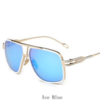 2021 Luxury Sunglasses For Men Women Brand Metal Big Frame Glasses Ladies UV400 Blue Black Sunglass Male Female Eyewear