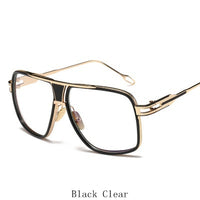 2021 Luxury Sunglasses For Men Women Brand Metal Big Frame Glasses Ladies UV400 Blue Black Sunglass Male Female Eyewear