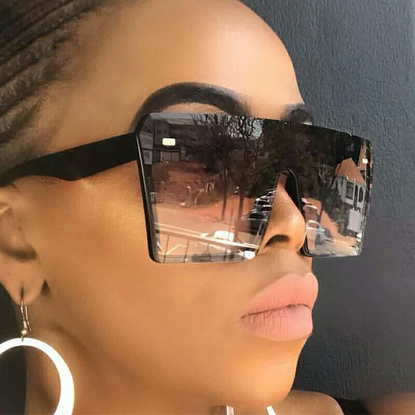 2020 Fashion Oversized Square Sunglasses Retro Gradient Big Frame Sun Glasses For  Women One Piece Gafas Shade Mirror Clear Lens