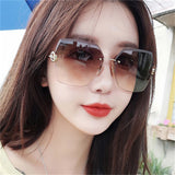 Sunglasses Women Luxury Trimming Gradient Shades Sun Glasses 2020 Ladies Vintage Framless Eyewear UV400  Fashion Shades gafas de