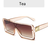 2021 New Trend Fashion Square One-piece Sunglasses for Women Men Sun Glasses Big Frame Male Female Eyewear UV400