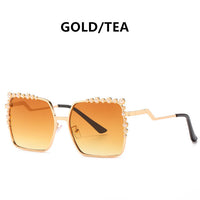 Oversized Square Sun Glasses Ladies New Luxury Pearl Sunglasses Women Brand Designer Fashion Shades Big Frame Oculos
