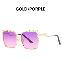 Oversized Square Sun Glasses Ladies New Luxury Pearl Sunglasses Women Brand Designer Fashion Shades Big Frame Oculos