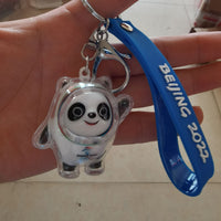 Ice Panda Bingdundun 2022 Sports Mascot 3D PVC Keychain Friends Kids Boys Girls Collection Gifts bing dun dun