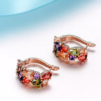 Wedding Jewelry Sets Rose Gold Earrings Ring Shining CZ Zircon Bridal Jewelry Sets