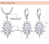 Jewelry Sets for Women Silver Cubic Zircon Necklace Hoop Earrings Jewelry Sets Women