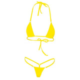 Sexy Women Micro Thong Underwear G-String Bra Set Mini Bikini Swimwear Nightwear