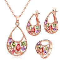 Flower Jewelry Sets for Women Wedding with Cubic Zircon Girlfriend Gift