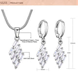 Purple Jewelry Sets for Women Silver Cubic Zircon Earrings Necklace Jewelry Sets Women Sets