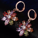 Jewelry Sets Flower Earrings Rose Gold CZ Zirconia Necklace Earrings for Women Wedding Party