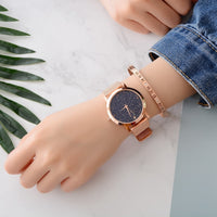 Starry Women Watches Steel Quartz Ladies Rose Watch Casual Clock Lovers Girl Wristwatch