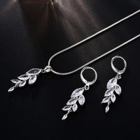 Jewelry Set Women's Silver Cubic Zircon Earrings Necklace Jewelry Sets Women Set