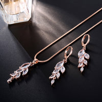 Jewelry Set Women's Silver Cubic Zircon Earrings Necklace Jewelry Sets Women Set