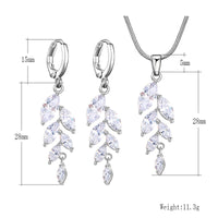 Jewelry Set Women's Silver Cubic Zircon Earrings Necklace Jewelry Sets Women Set