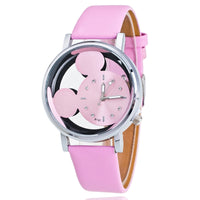 Leather Quartz Watch Women Children Girl Boy Kids Wrist Watch Wristwatch Clock Cartoon