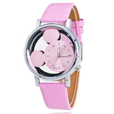 Leather Quartz Watch Women Children Girl Boy Kids Wrist Watch Wristwatch Clock Cartoon