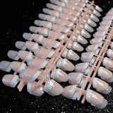 1 lot= 10 kits Clear Nude French Nails Short Size Square White Fake Nails Laidy Finger Decoration Daily Wear 240pcs